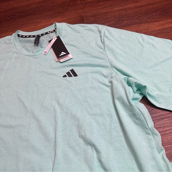 adidas Men's Essentials Feelready Training T-Shirt in Teal Green Size 2XL - Picture 2 of 4